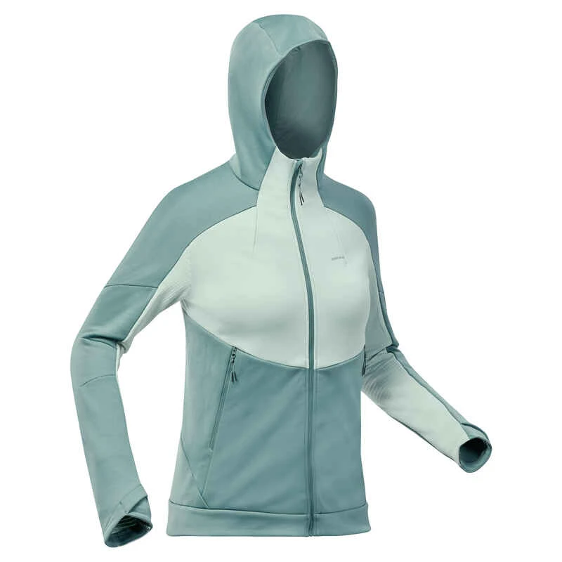 Quechua Fleecejacke Bergwandern MH520 Hood Damen Orange 7 Quechua Fleecejacke Bergwandern MH520 Hood Damen Orange – Bild 5