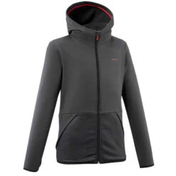 Quechua Fleecejacke Kinder Wandern Gr. 122–170 - MH 500 Schwarz/grau