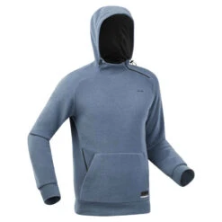 Quechua Fleecepullover Hoodie Herren Bergwandern - MH100 Blau