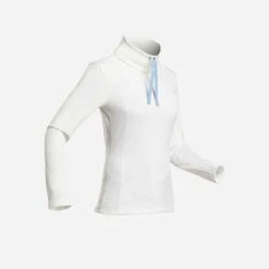 Quechua Langarmshirt Winterwandern Warm Damen - SH100 Weiss