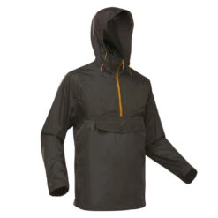 Quechua Regenjacke Herren Wasserdicht Wandern - NH150 Schwarzgrau