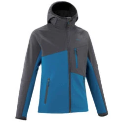 Quechua Softshelljacke Bergwandern MH550 Kinder Gr.122-170 Blau/grau