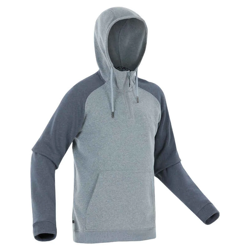 Quechua Sweatshirt Naturwandern NH150 Mit Kapuze Kurzer Reißverschluss Herren Marineblau 6 Quechua Sweatshirt Naturwandern NH150 Mit Kapuze Kurzer Reißverschluss Herren Marineblau – Bild 4