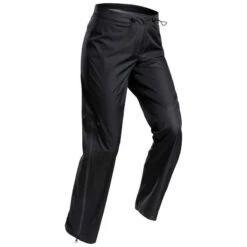 Quechua Überziehhose Damen Regenhose Bergwandern - MH500 Schwarz