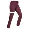 Quechua Wanderhose Zip-Off-Hose Bergwandern MH550 Damen Bordeaux -Quechua Magasin wanderhose zip off hose bergwandern mh550 damen bordeaux