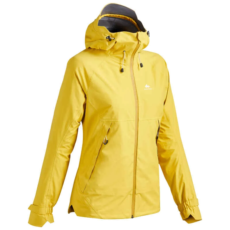 Quechua Wanderjacke Bergwandern MH500 Wasserdicht Damen Honiggelb 3 Quechua Wanderjacke Bergwandern MH500 Wasserdicht Damen Honiggelb