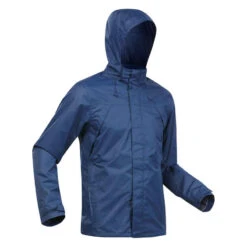 Quechua Wanderjacke Herren Wasserdicht Leicht Bergwandern - MH100 Blau