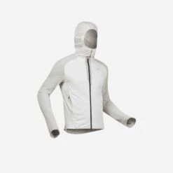 Quechua Wanderjacke Hybridjacke Speed Hiking FH 900 Warm Herren Hellgrau