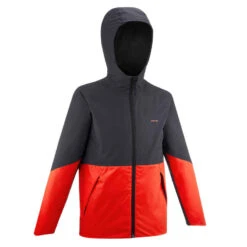 Quechua Wanderjacke Kinder Wasserdicht - MH500 Gr. 122–170 Rot -Quechua Magasin wanderjacke kinder jungen gr 122170 wasserdicht mh500 graurot
