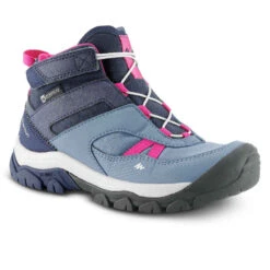 Quechua Wanderschuhe Crossrock Halbh. Wasserdicht Schnellschnürung Kinder Gr. 28–34 Blau