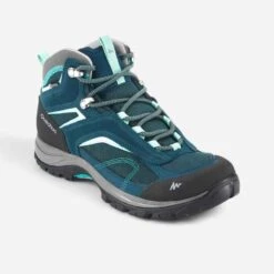 Quechua Wanderschuhe Damen Halbhoch Wasserdicht Bergwandern- MH100 Türkis