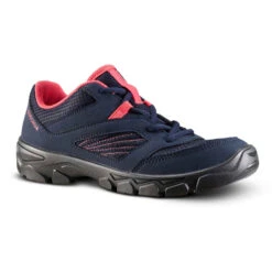 Quechua Wanderschuhe MH100 mit Schnürung Kinder Gr. 35–38 Blau/koralle