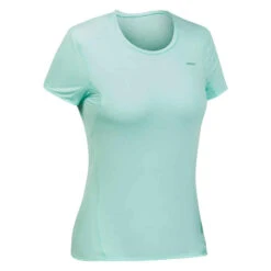 Quechua Wandershirt Damen Kurzarm - MH100 Graublau -Quechua Magasin wandershirt damen kurzarm mh100 turkis