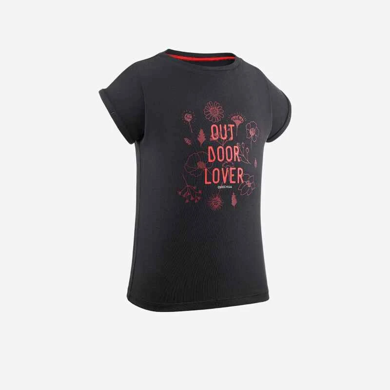 Quechua Wandershirt Kinder Kurzarm Gr.122–170 Bergwandern- MH100 Dunkelgrau 3 Quechua Wandershirt Kinder Kurzarm Gr.122–170 Bergwandern- MH100 Dunkelgrau