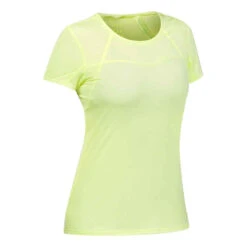 Quechua Wandershirt Kurzarm Speed Hiking FH500 Ultraleicht Damen Gelb