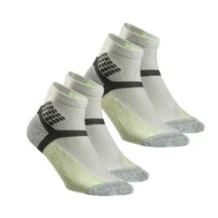 Quechua Wandersocken MH500 Halbhoch 2 Paar Grau/rosa -Quechua Magasin wandersocken hike 500 halbhoch 2 paar grau