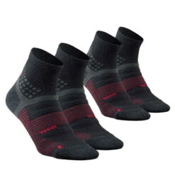 Quechua Wandersocken Hike 900 halbhoch 2 Paar Schwarz