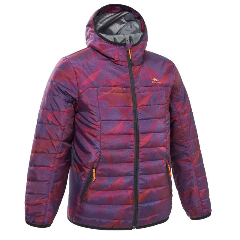 Quechua Wattierte Jacke Winterwandern MH500 Kinder Gr. 122–170 Violett Bedruckt 3 Quechua Wattierte Jacke Winterwandern MH500 Kinder Gr. 122–170 Violett Bedruckt