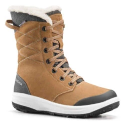 Quechua Winterschuhe Winterwandern SH500 U-Warm Leder Wasserdicht Damen