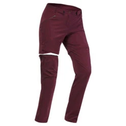 Quechua Zip-Off-Hose Damen Bergwandern - MH550 Bordeaux