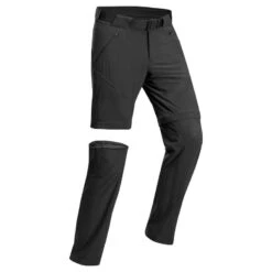 Quechua Zip-Off-Hose Herren Bergwandern - MH550 Schwarz