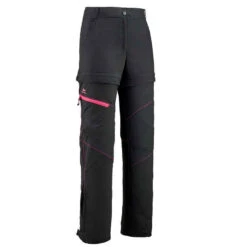 Quechua Zip-Off-Hose Wandern MH500 Kinder Mädchen Gr. 123-166cm Schwarz